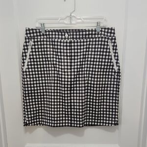 Talbots Black and White Gingham Skirt Size 12